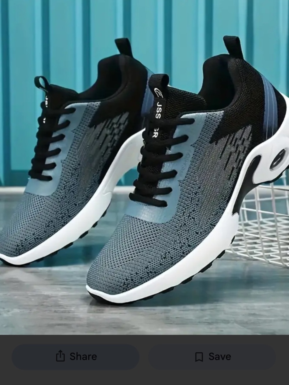 Men's Athletic Lace-Up Sneakers in Blue and Black